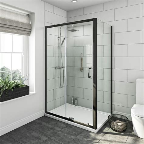 black metal shower enclosure uk|black rectangular shower enclosures.